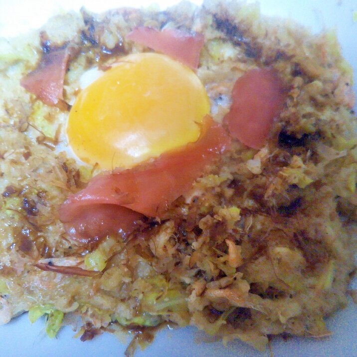小麦粉なし♡大和芋たっぷり♡月見お好み焼き